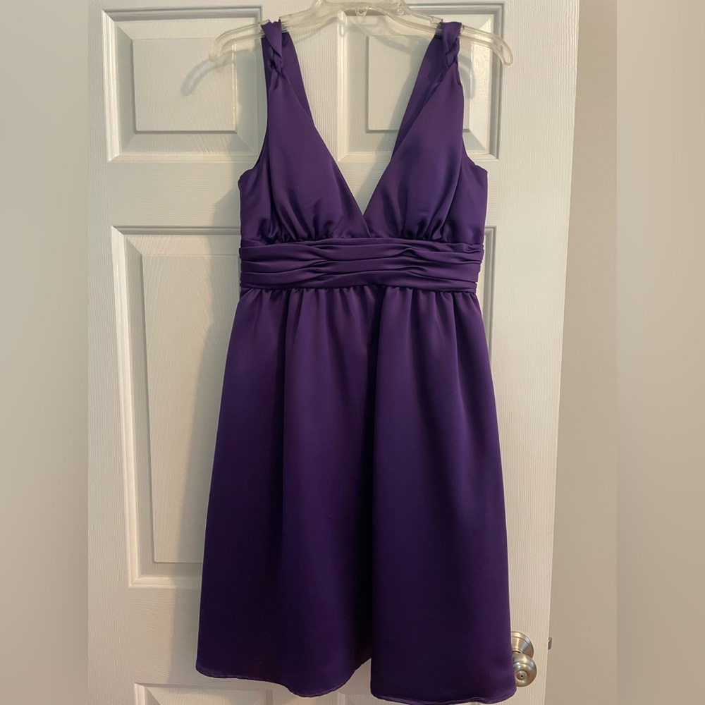Calvin Klein dress. Medium.  Deep purple. Satin. - Picture 3 of 8